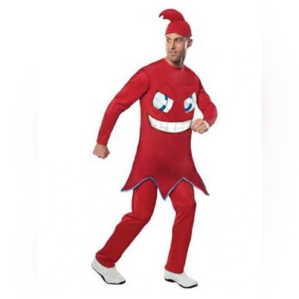 Sz OS44 jacket sizePac-Man Pac Man Red Ghost Blinky Deluxe Man Halloween Costume